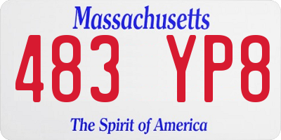 MA license plate 483YP8