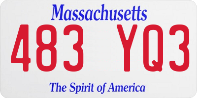 MA license plate 483YQ3