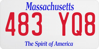 MA license plate 483YQ8