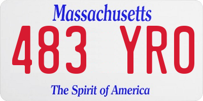 MA license plate 483YR0