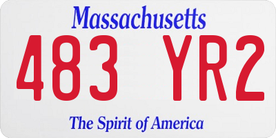 MA license plate 483YR2