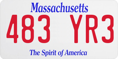 MA license plate 483YR3