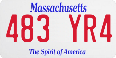 MA license plate 483YR4
