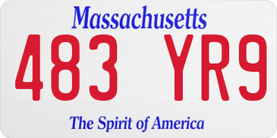 MA license plate 483YR9
