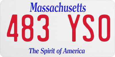 MA license plate 483YS0