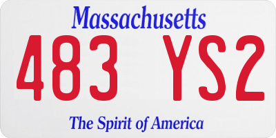 MA license plate 483YS2