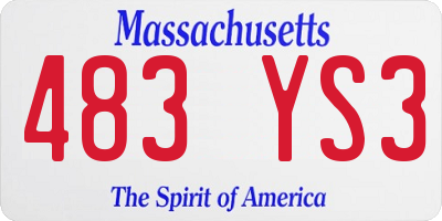 MA license plate 483YS3