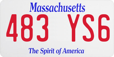 MA license plate 483YS6