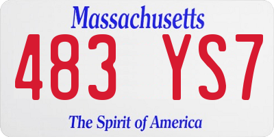 MA license plate 483YS7