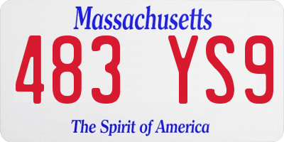 MA license plate 483YS9