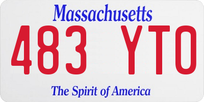 MA license plate 483YT0