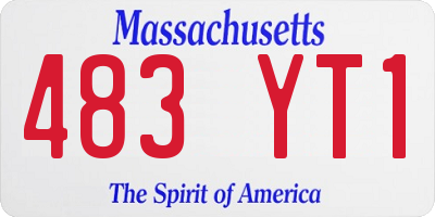 MA license plate 483YT1