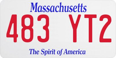 MA license plate 483YT2