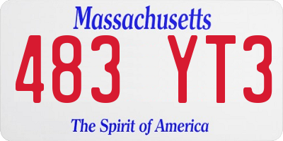MA license plate 483YT3
