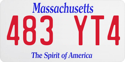 MA license plate 483YT4