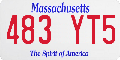 MA license plate 483YT5