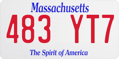 MA license plate 483YT7