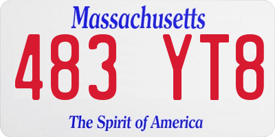 MA license plate 483YT8