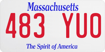 MA license plate 483YU0