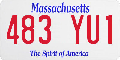 MA license plate 483YU1