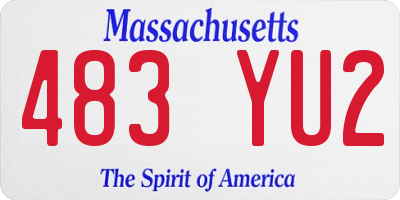 MA license plate 483YU2