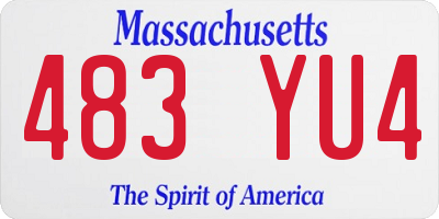 MA license plate 483YU4