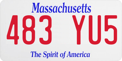 MA license plate 483YU5