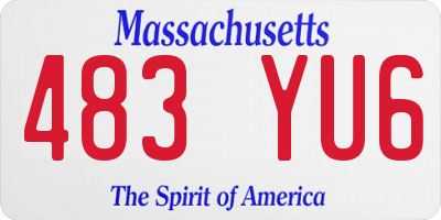 MA license plate 483YU6