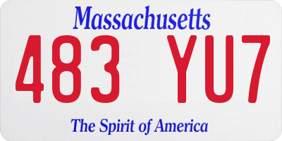 MA license plate 483YU7