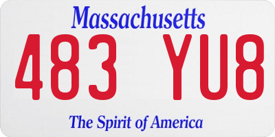 MA license plate 483YU8