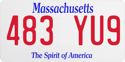 MA license plate 483YU9
