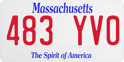 MA license plate 483YV0