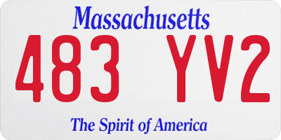 MA license plate 483YV2