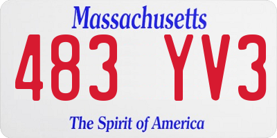 MA license plate 483YV3