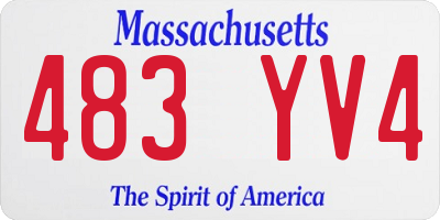 MA license plate 483YV4