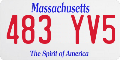 MA license plate 483YV5