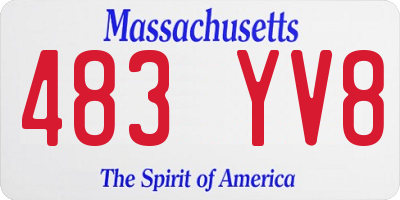 MA license plate 483YV8