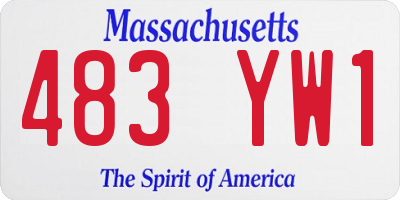 MA license plate 483YW1