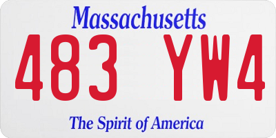 MA license plate 483YW4