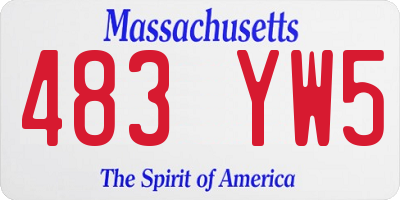 MA license plate 483YW5