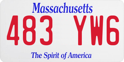 MA license plate 483YW6