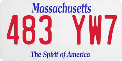 MA license plate 483YW7
