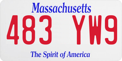 MA license plate 483YW9