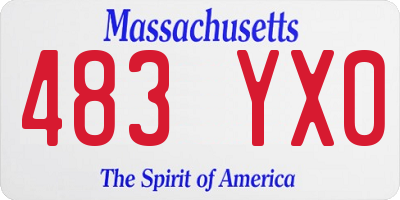 MA license plate 483YX0