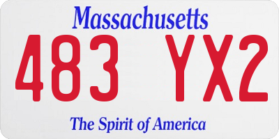MA license plate 483YX2