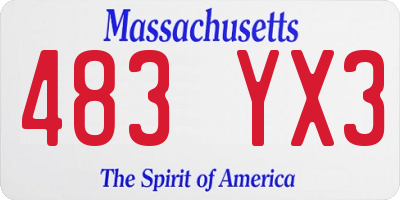 MA license plate 483YX3