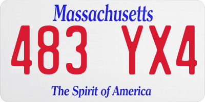 MA license plate 483YX4