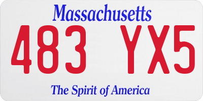 MA license plate 483YX5