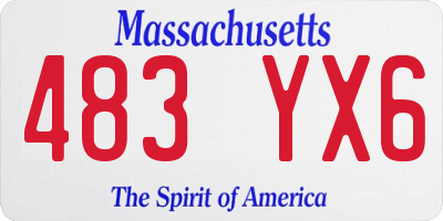 MA license plate 483YX6