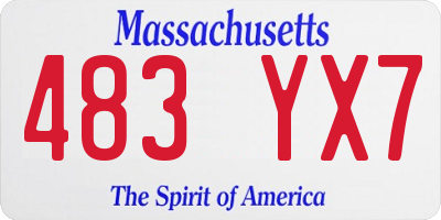 MA license plate 483YX7
